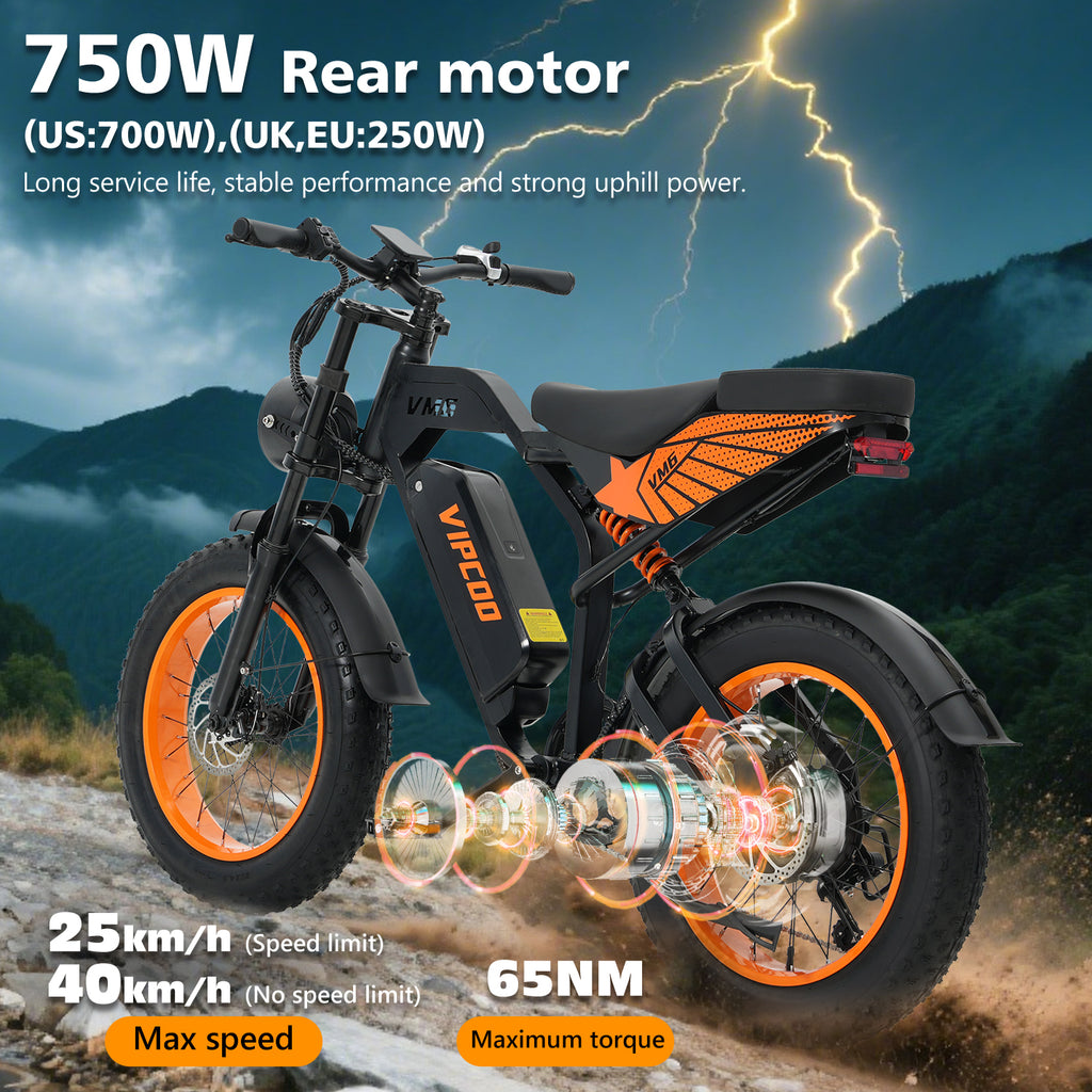 VIPCOO VM6 Fat Tyre Electric Bike 48V 18.2Ah | 20" All-Terrain E-Bike
